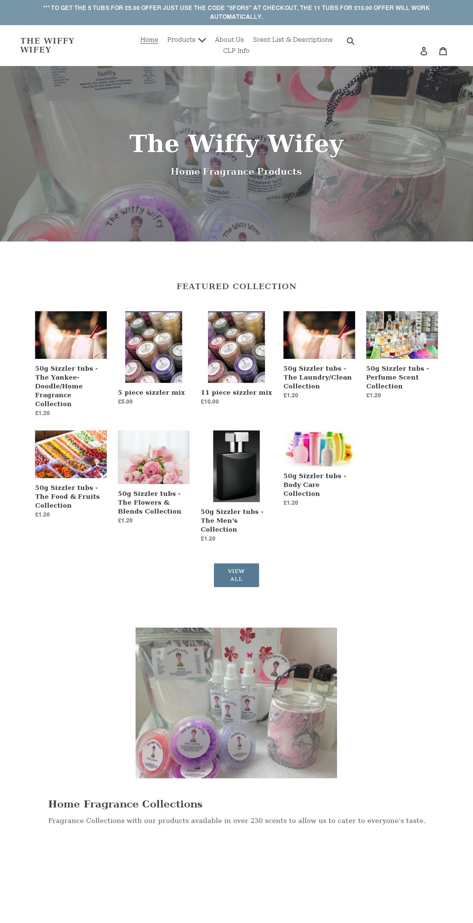 thewiffywifey.co.uk shopify website screenshot