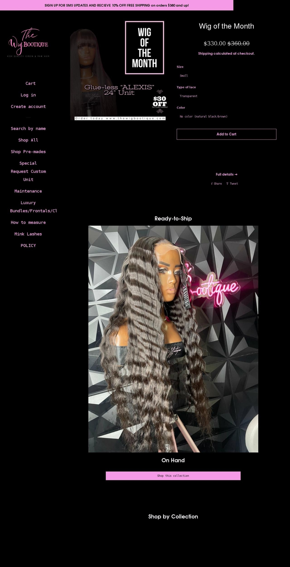 thewigbootique.com shopify website screenshot