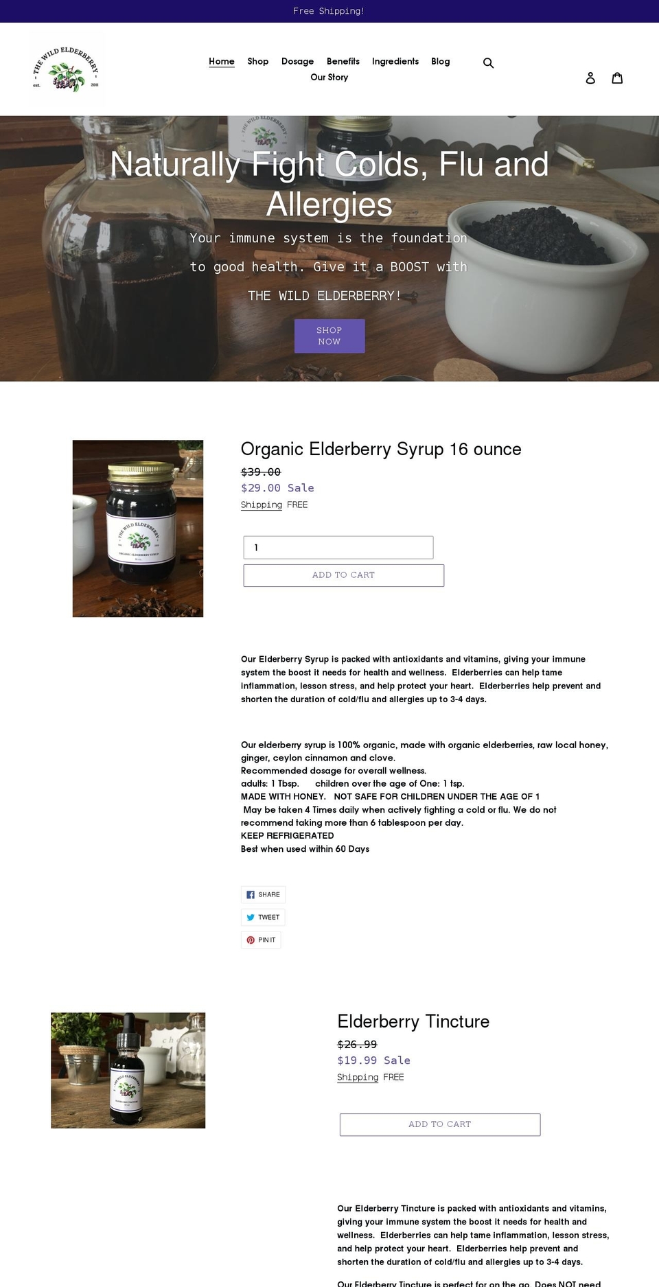 thewildelderberry.com shopify website screenshot