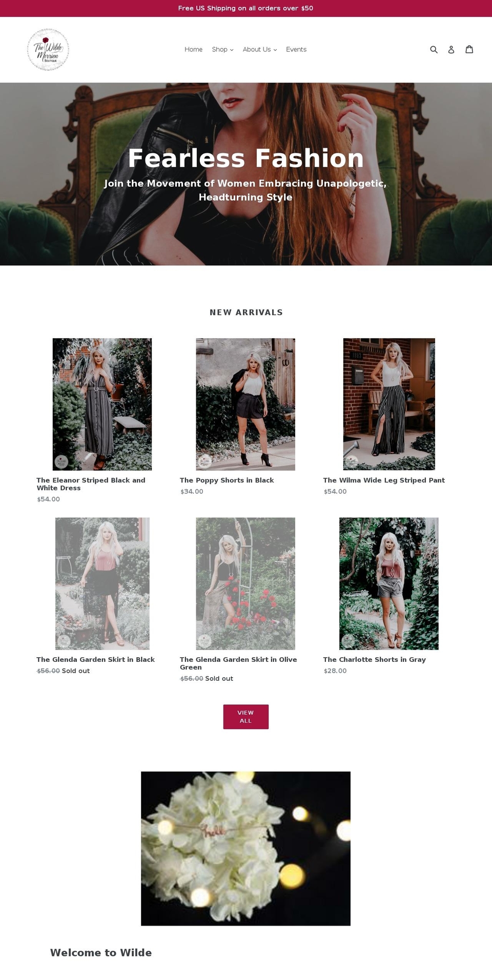 thewildemerrion.com shopify website screenshot