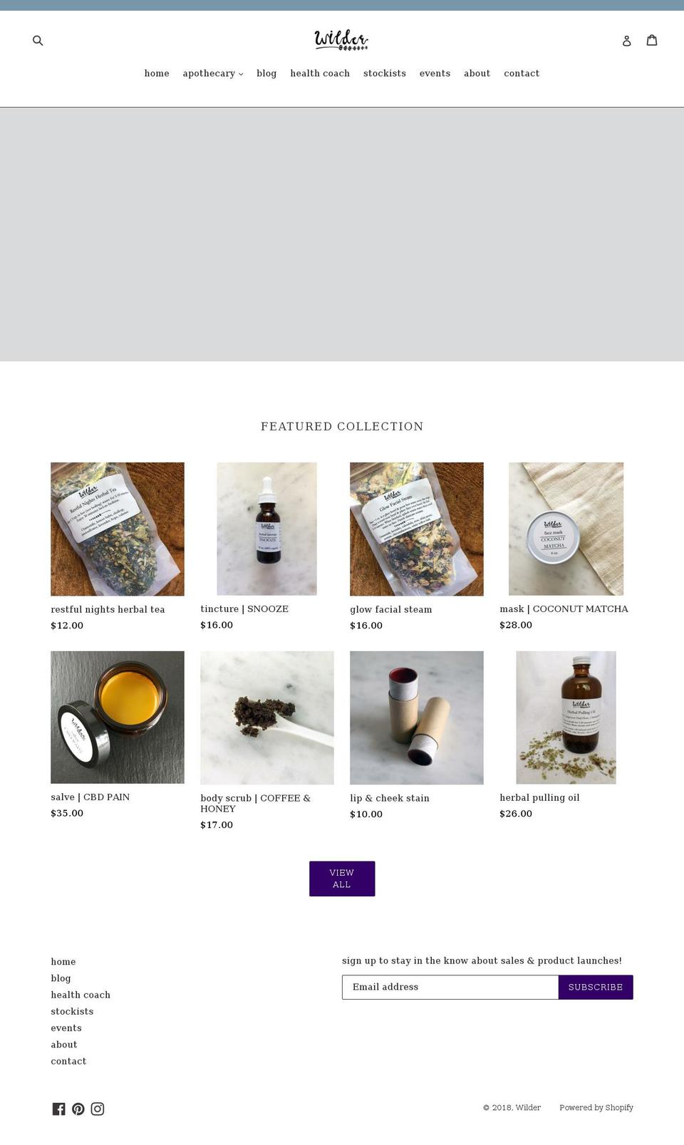 thewilderco.com shopify website screenshot