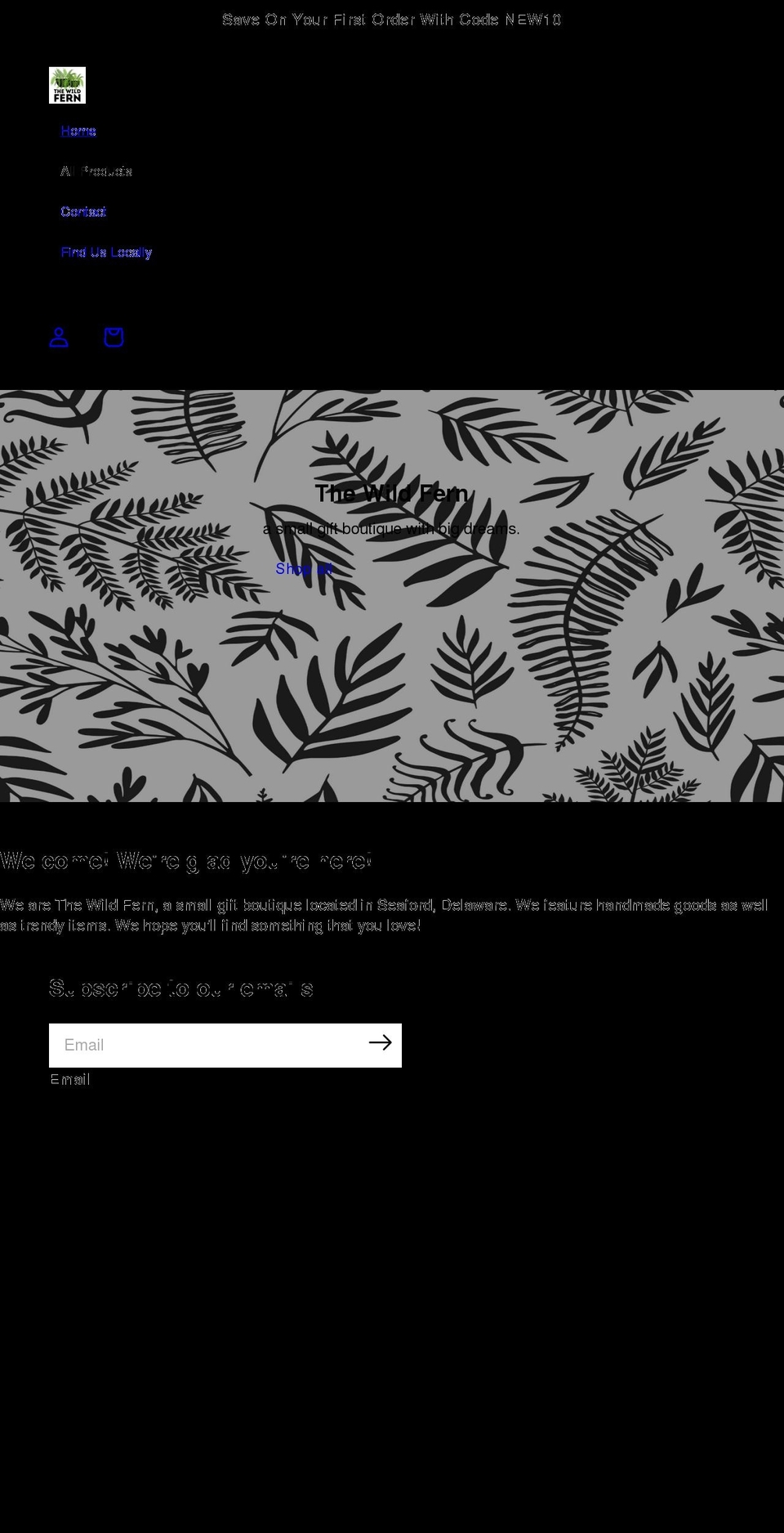 thewildfernde.com shopify website screenshot