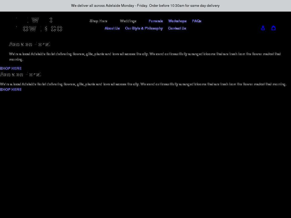thewildflowercompany.com.au shopify website screenshot