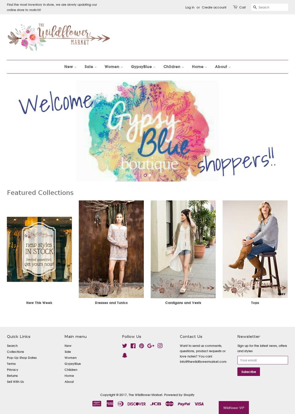 thewildflowermarket.com shopify website screenshot