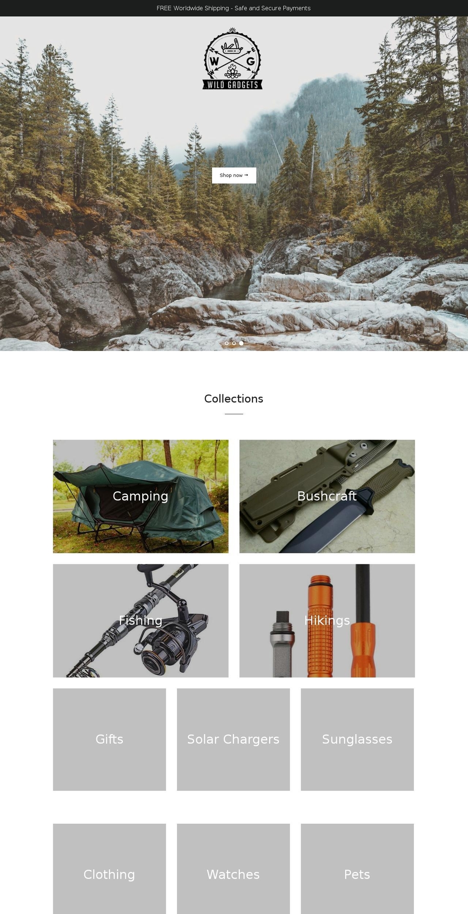 thewildgadgets.com — Shopify storefront screenshot