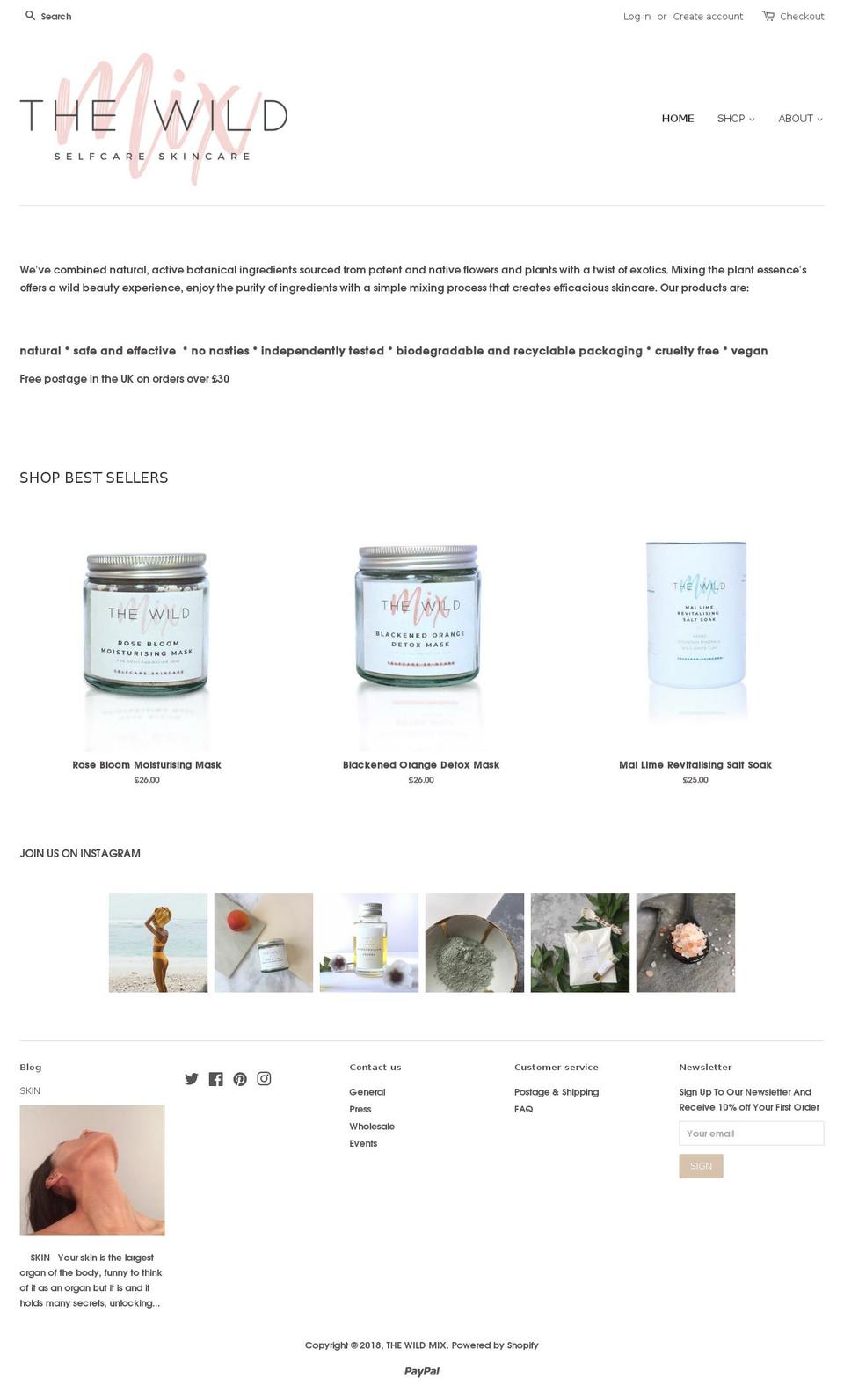 thewildmix.uk shopify website screenshot