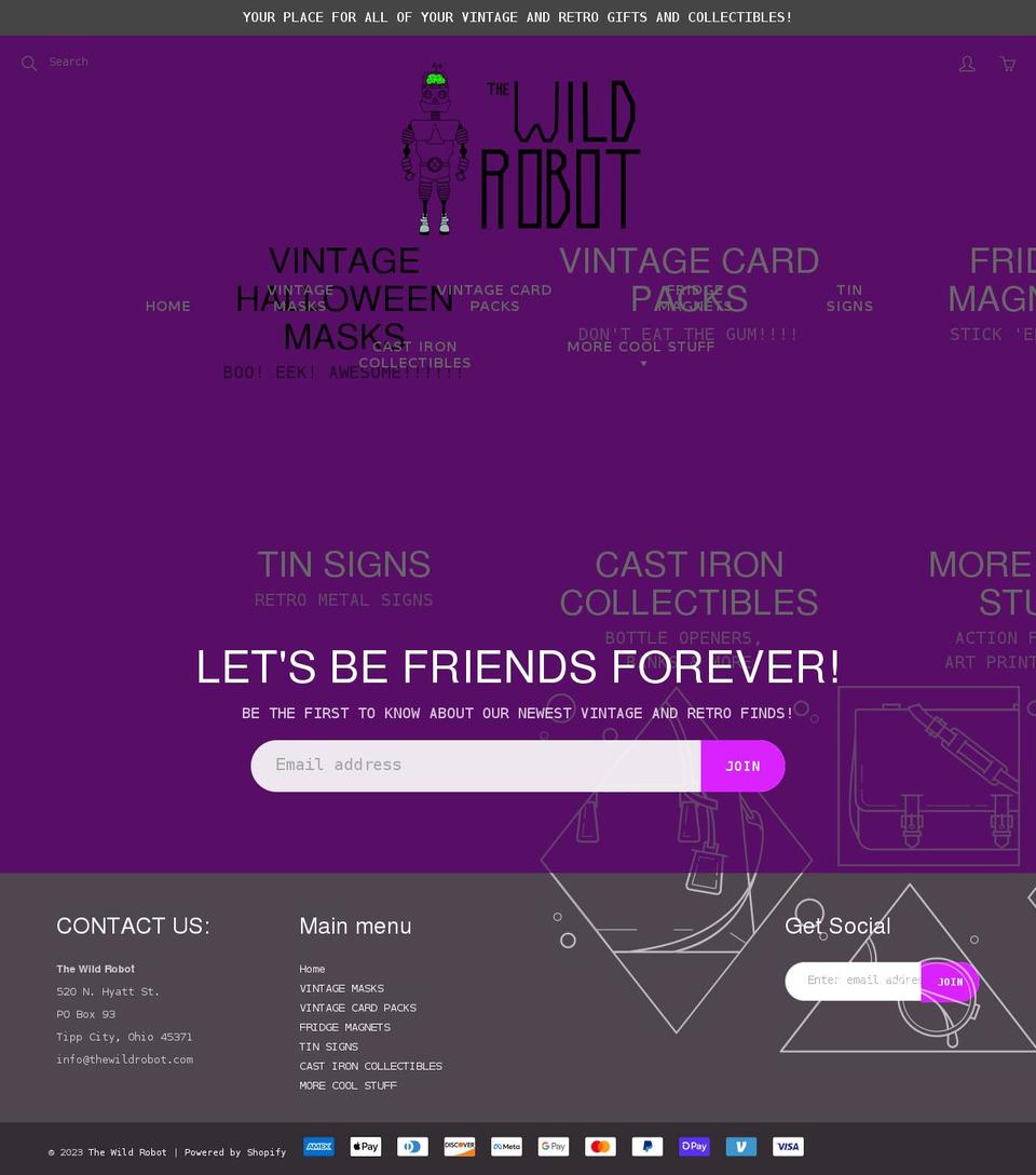 thewildrobot.com shopify website screenshot