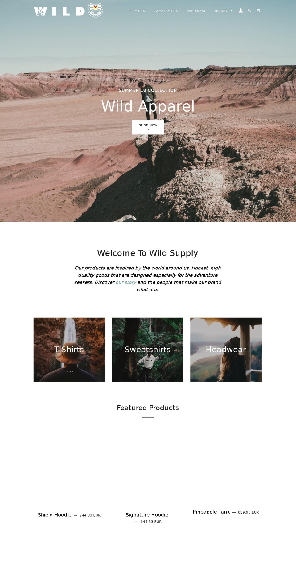 thewildsupply.com — Shopify storefront screenshot