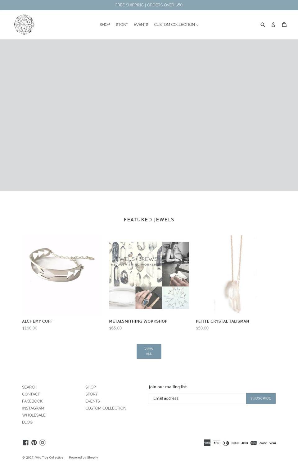 thewildtide.com shopify website screenshot