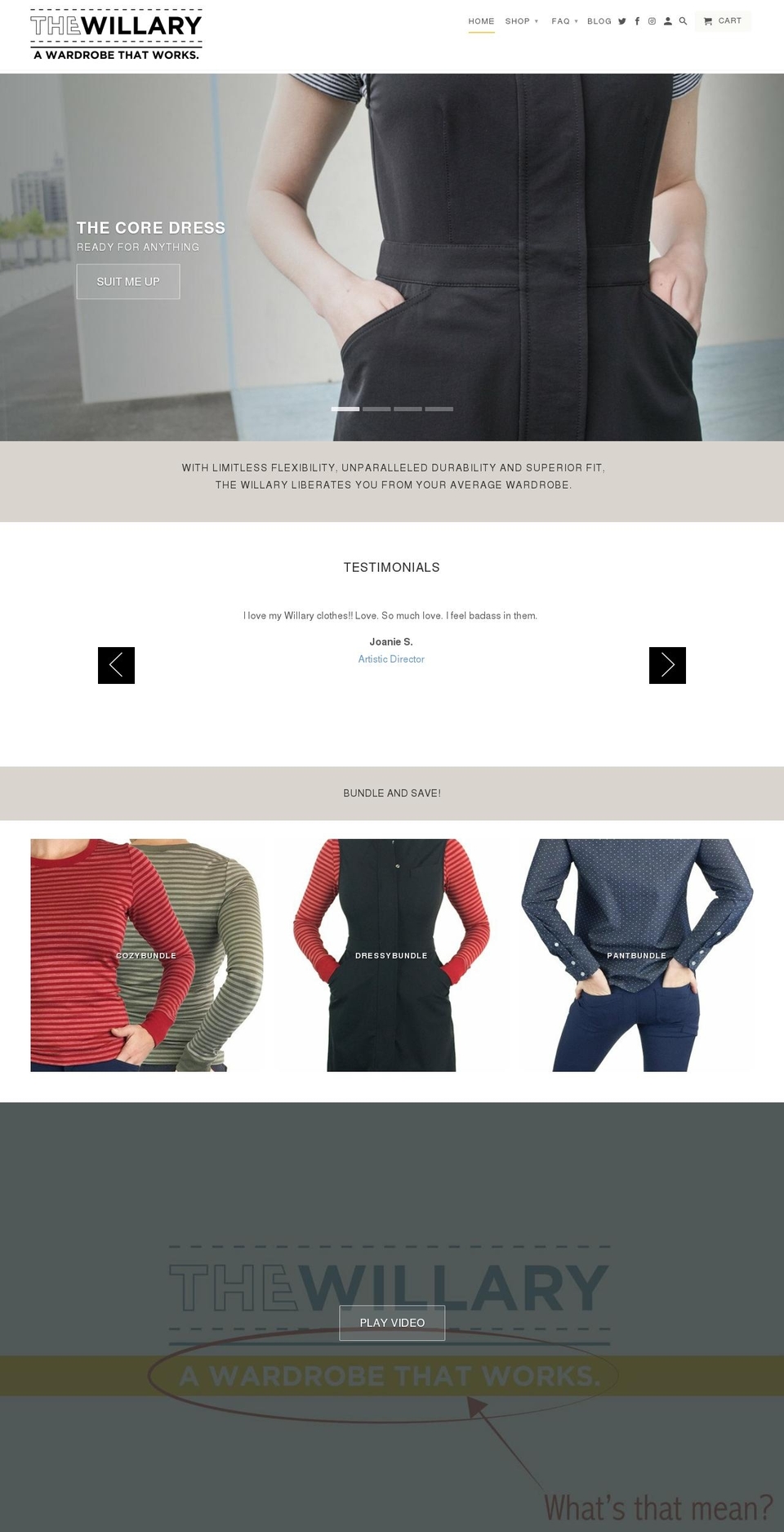thewillary.com shopify website screenshot