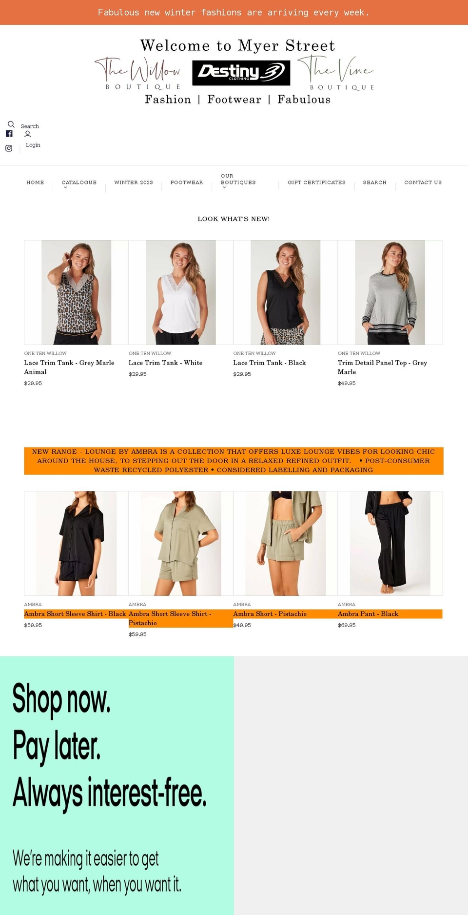 thewillow.boutique shopify website screenshot