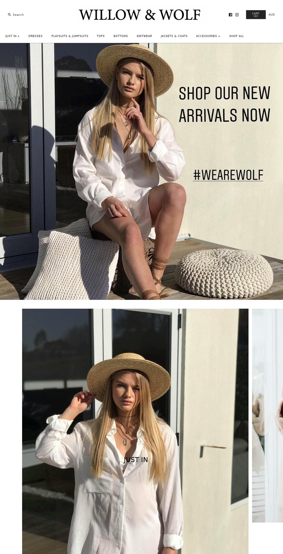 thewillowandwolf.com.au shopify website screenshot