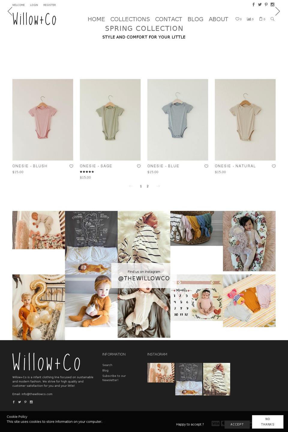 thewillowco.com — Shopify storefront screenshot