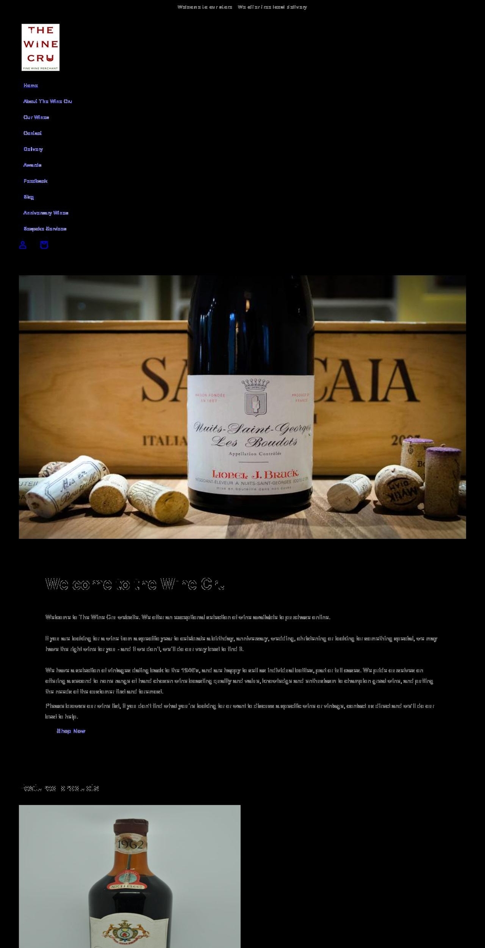 thewine-cru.co.uk shopify website screenshot
