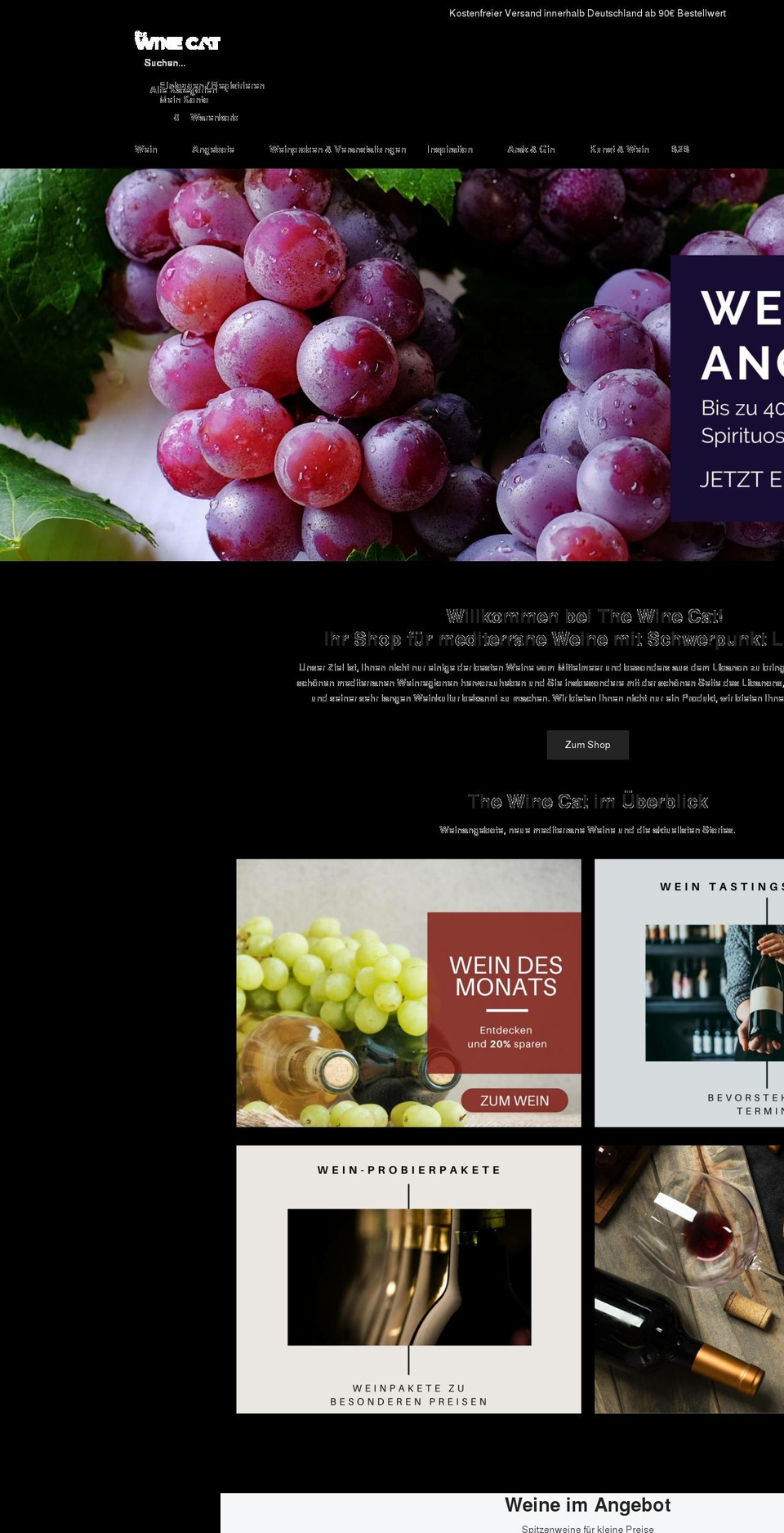 thewinecat.de shopify website screenshot