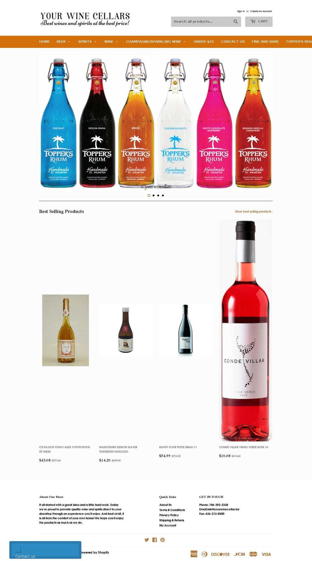 thewinecellar.biz shopify website screenshot