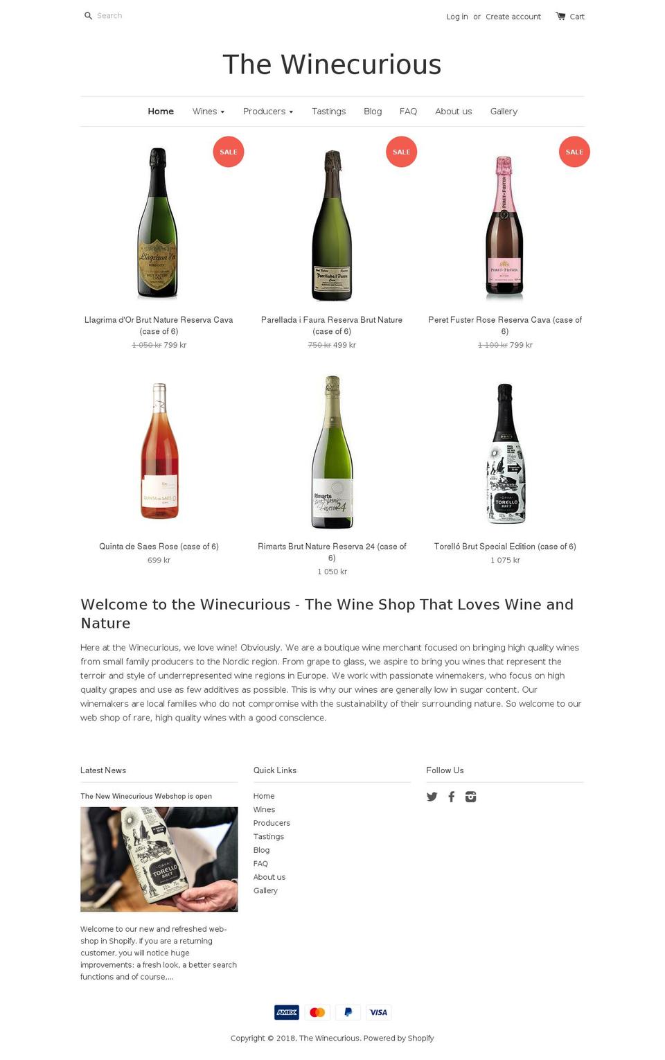 thewinecurious.com — Shopify storefront screenshot