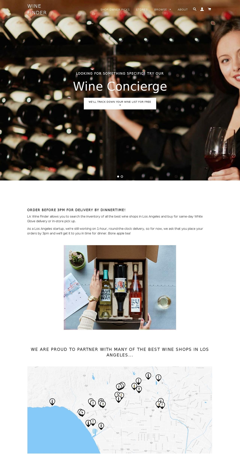 thewinefinder.com — Shopify storefront screenshot