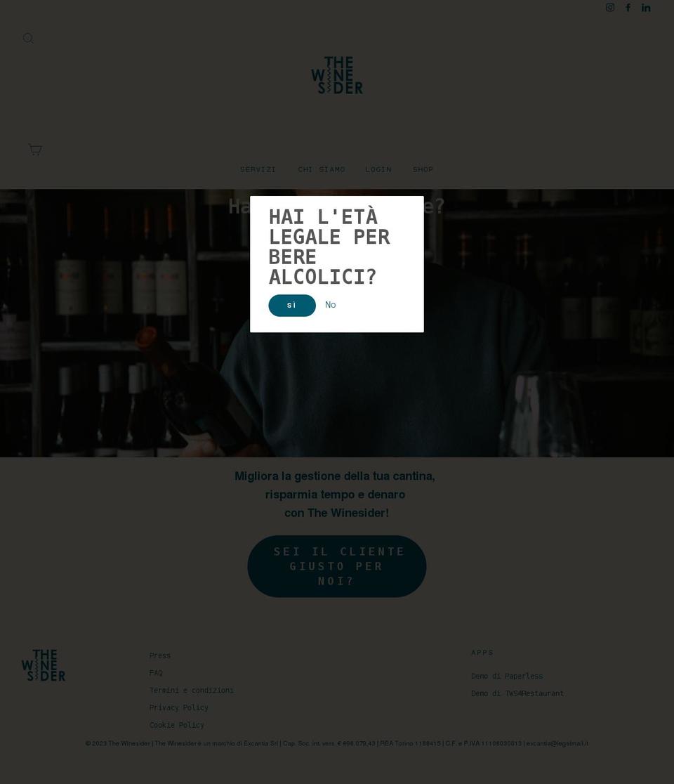 thewinesider.com shopify website screenshot