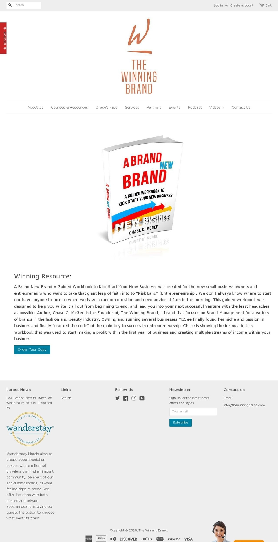 thewinningbrand.com — Shopify storefront screenshot