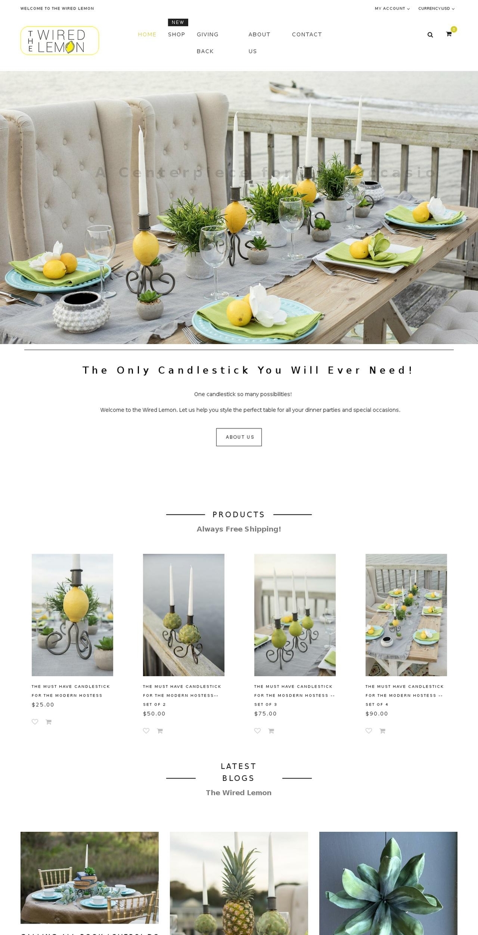 thewiredlemon.com shopify website screenshot