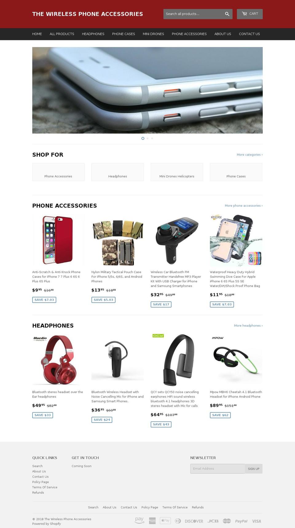 thewirelessphoneaccessories.com — Shopify storefront screenshot