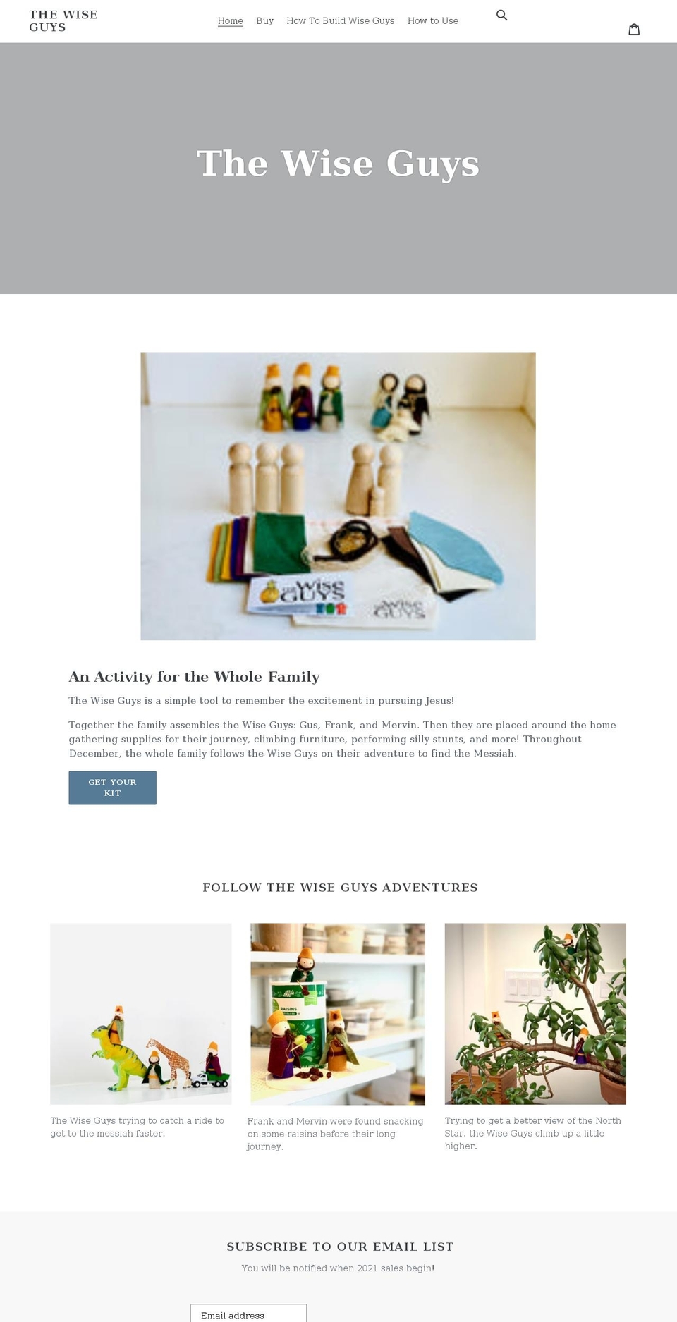 thewiseguysadventure.com shopify website screenshot
