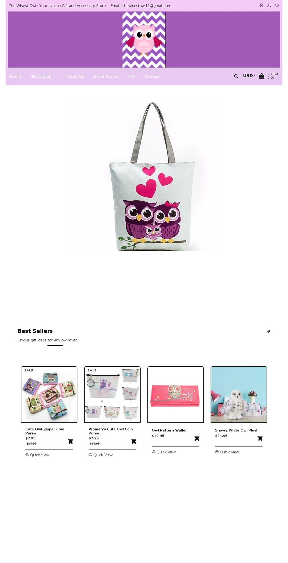 thewisestowl.com — Shopify storefront screenshot