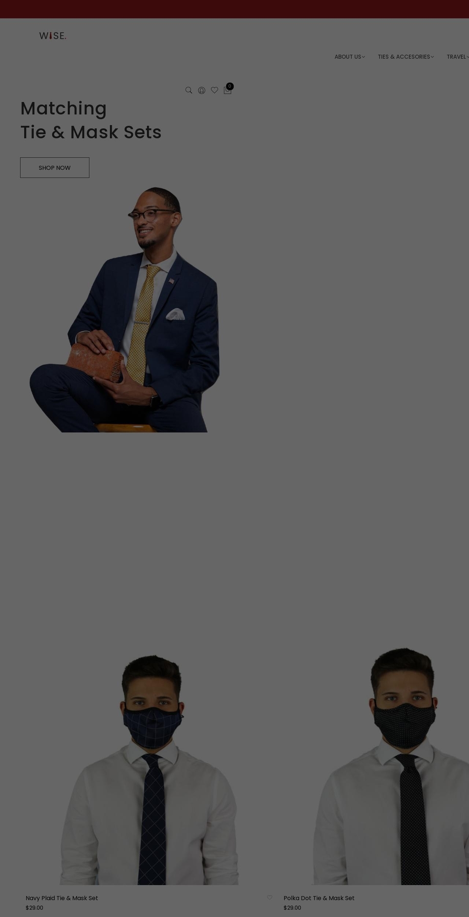 thewiseties.com — Shopify storefront screenshot