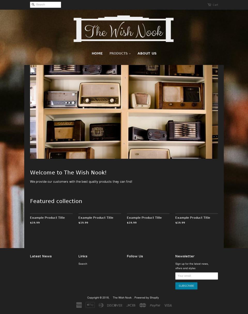 thewishnook.com — Shopify storefront screenshot