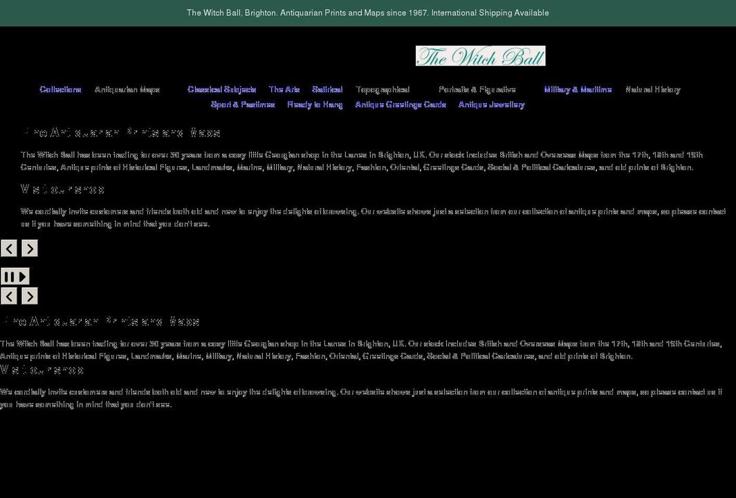 thewitchball.co.uk shopify website screenshot