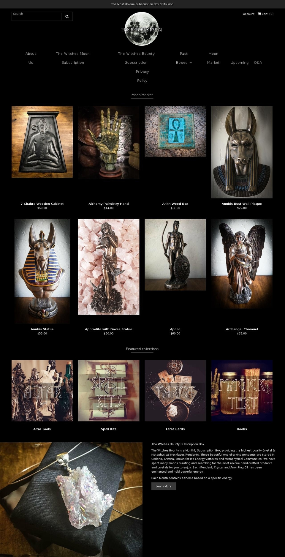 thewitchesmoon.com shopify website screenshot
