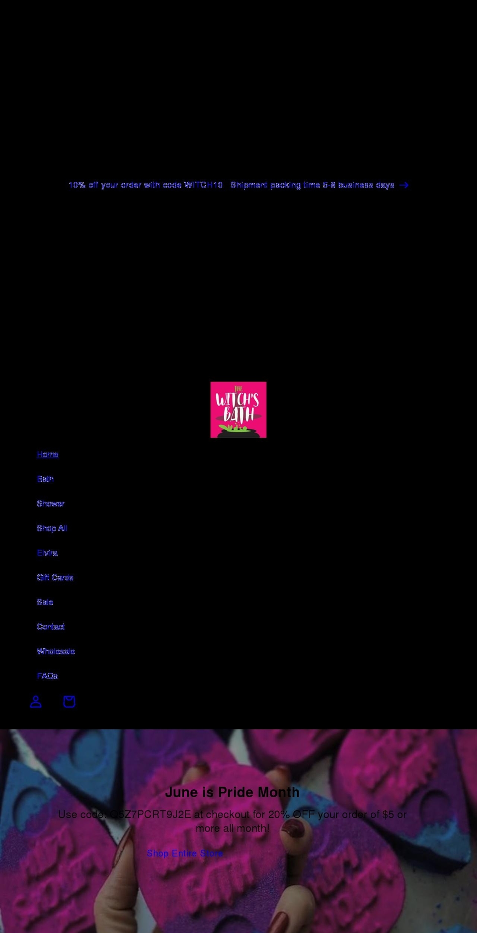 March  new site Shopify theme site example thewitchsbath.com