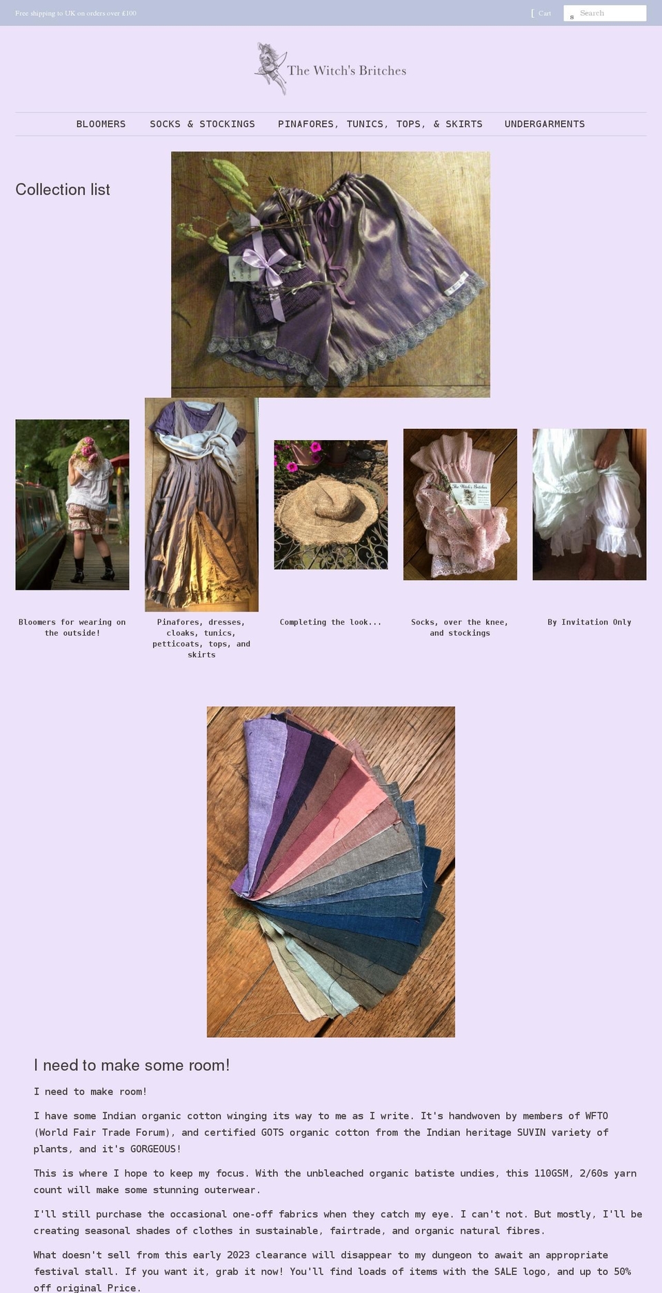 thewitchsbritches.com shopify website screenshot