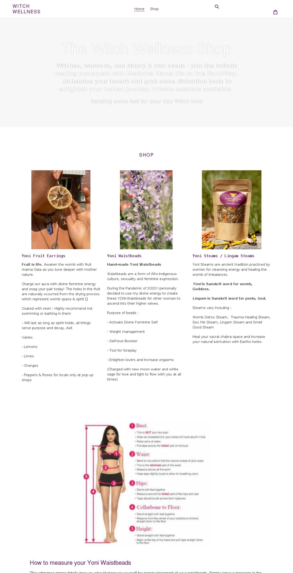 thewitchwellnessshop.com shopify website screenshot
