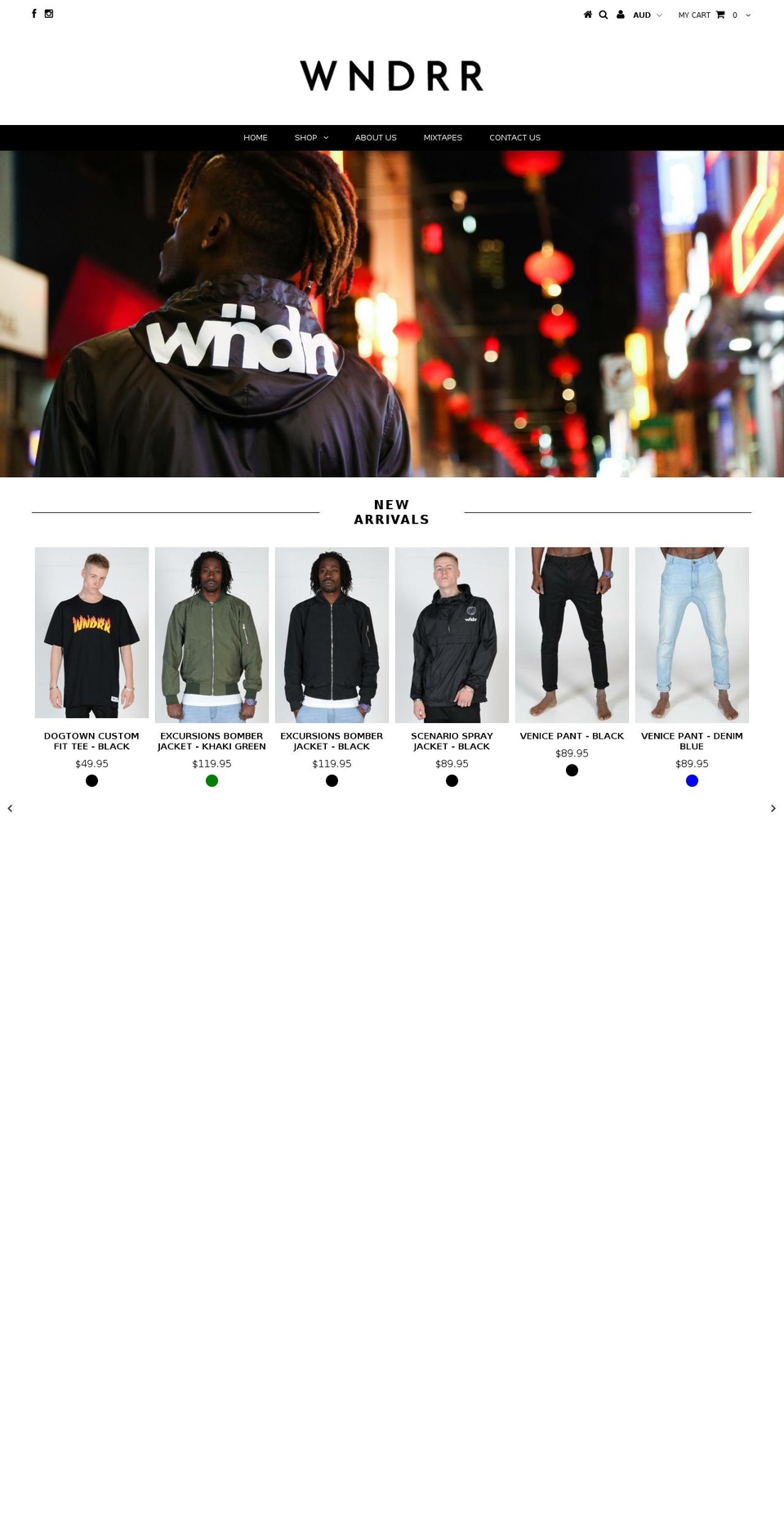 thewndrr.com shopify website screenshot