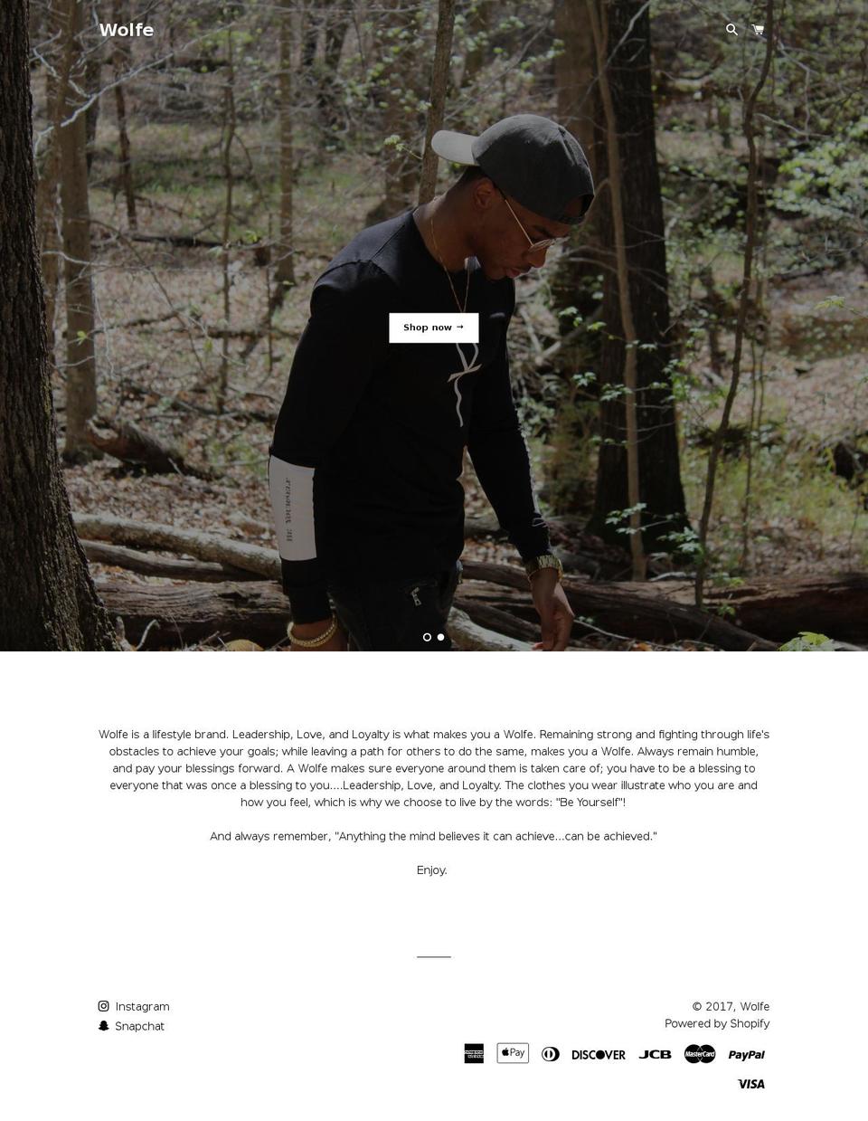 thewolfestore.com shopify website screenshot