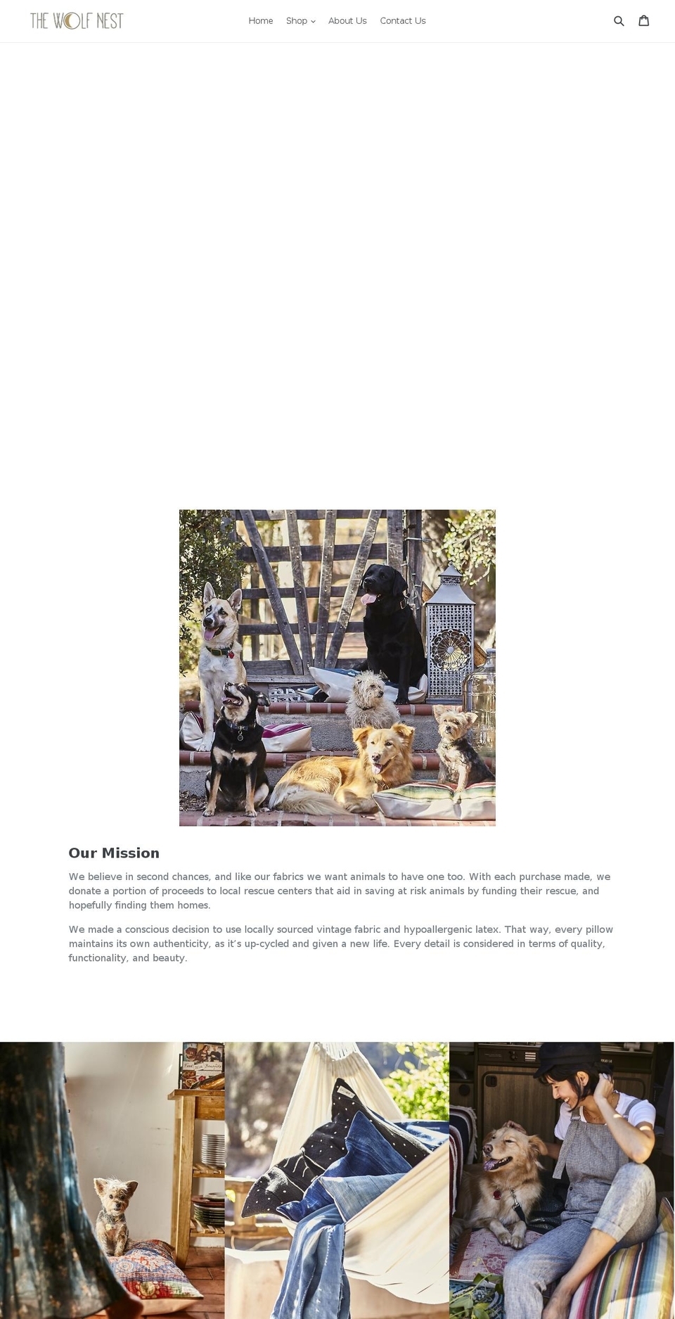 thewolfnest.com shopify website screenshot