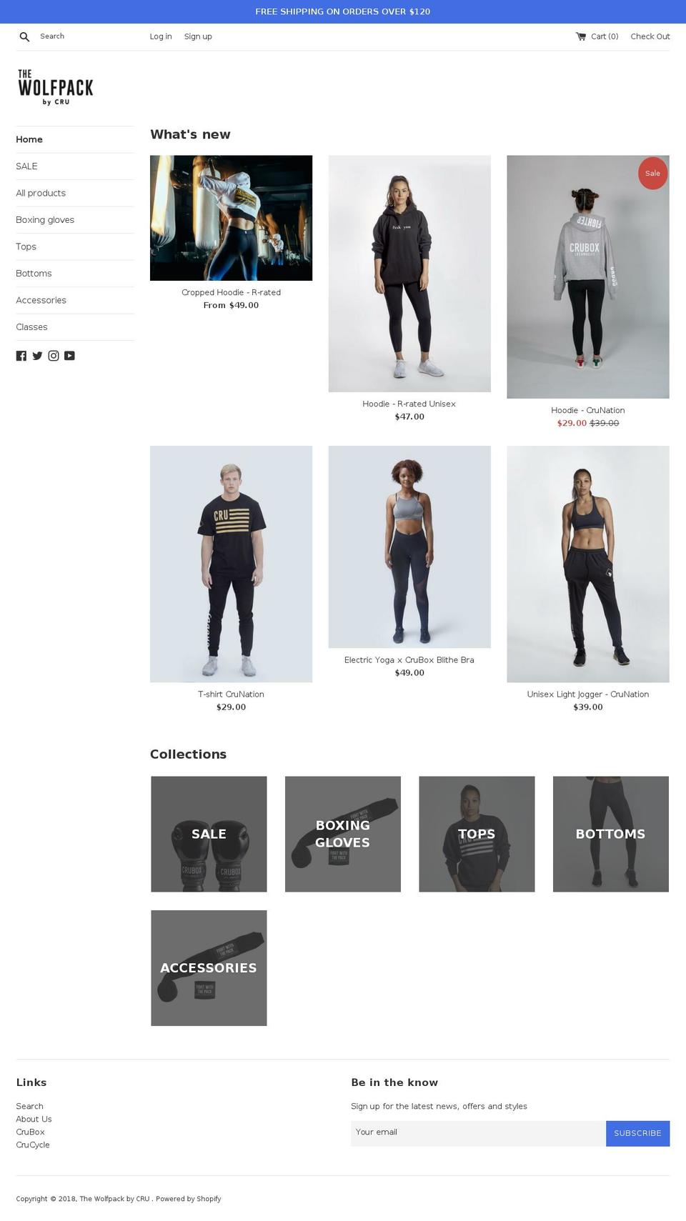 thewolfpackbycru.com shopify website screenshot