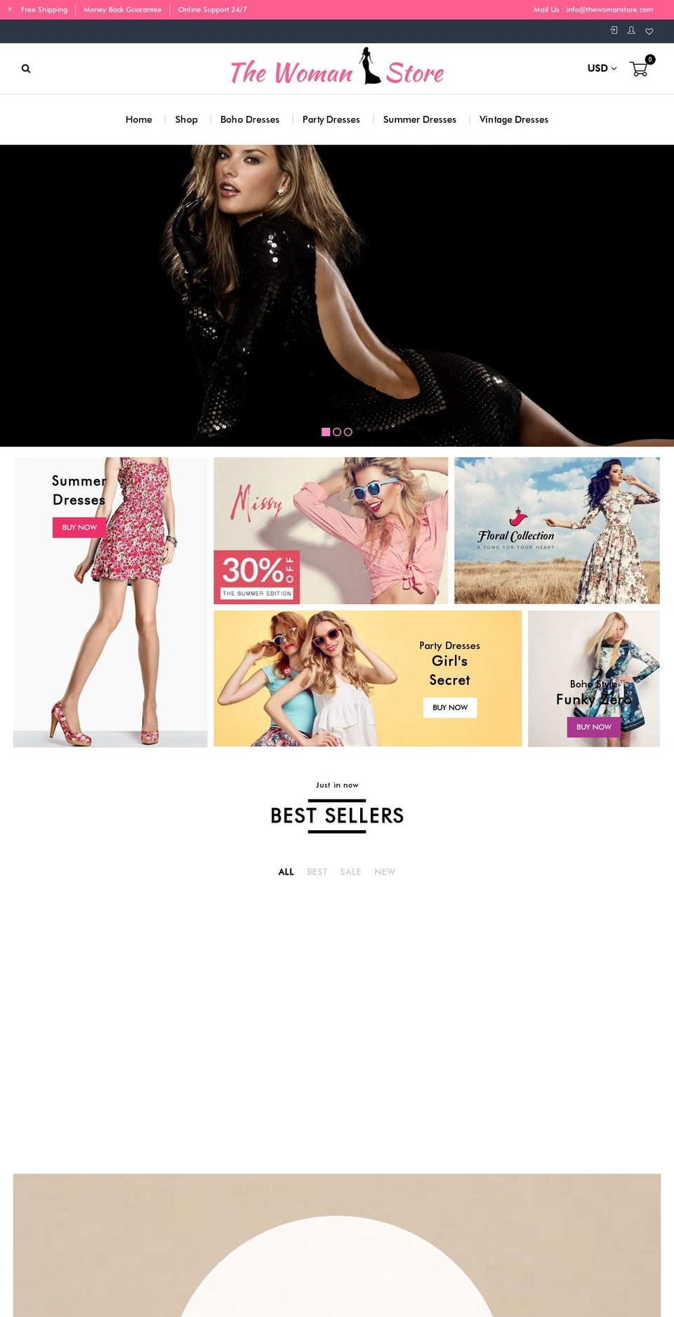 home-v1 Shopify theme site example thewomanstore.com