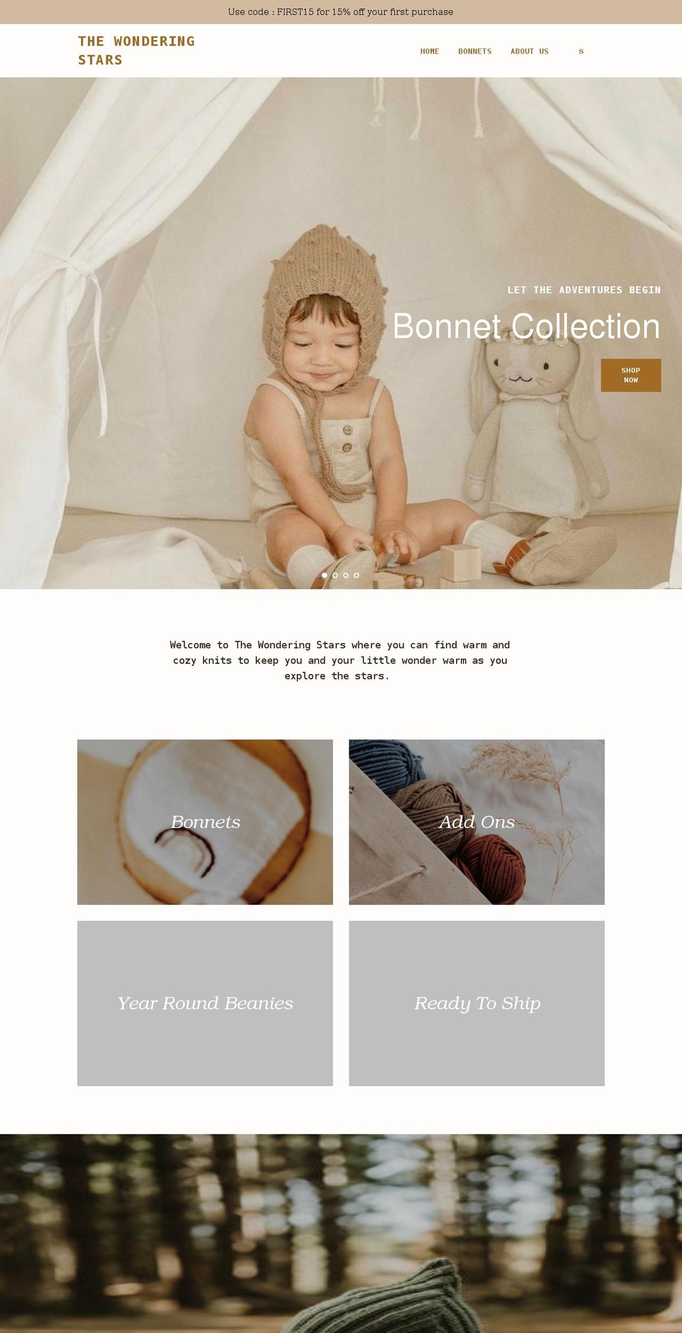 thewonderingstars.com shopify website screenshot