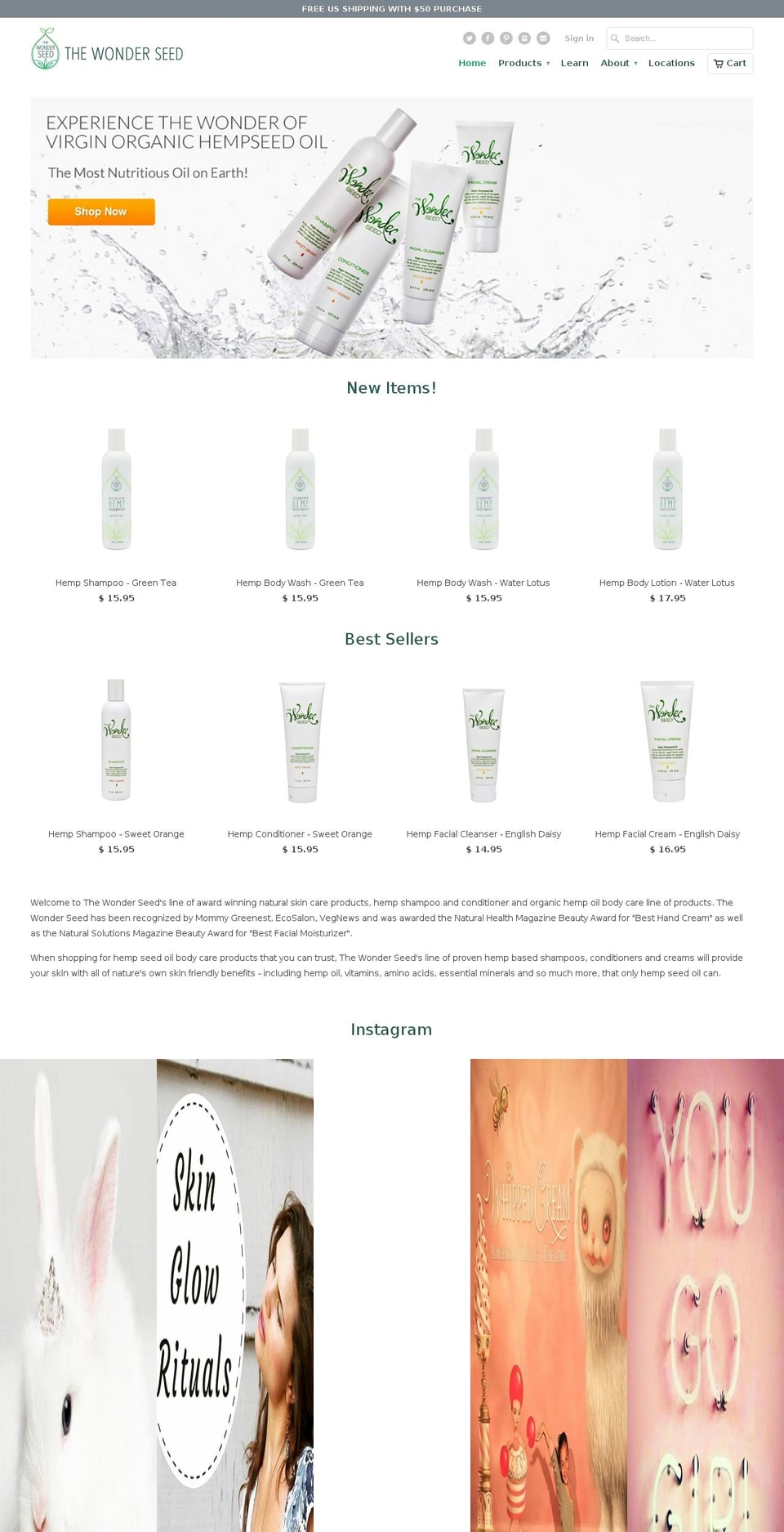 thewonderseed.com shopify website screenshot