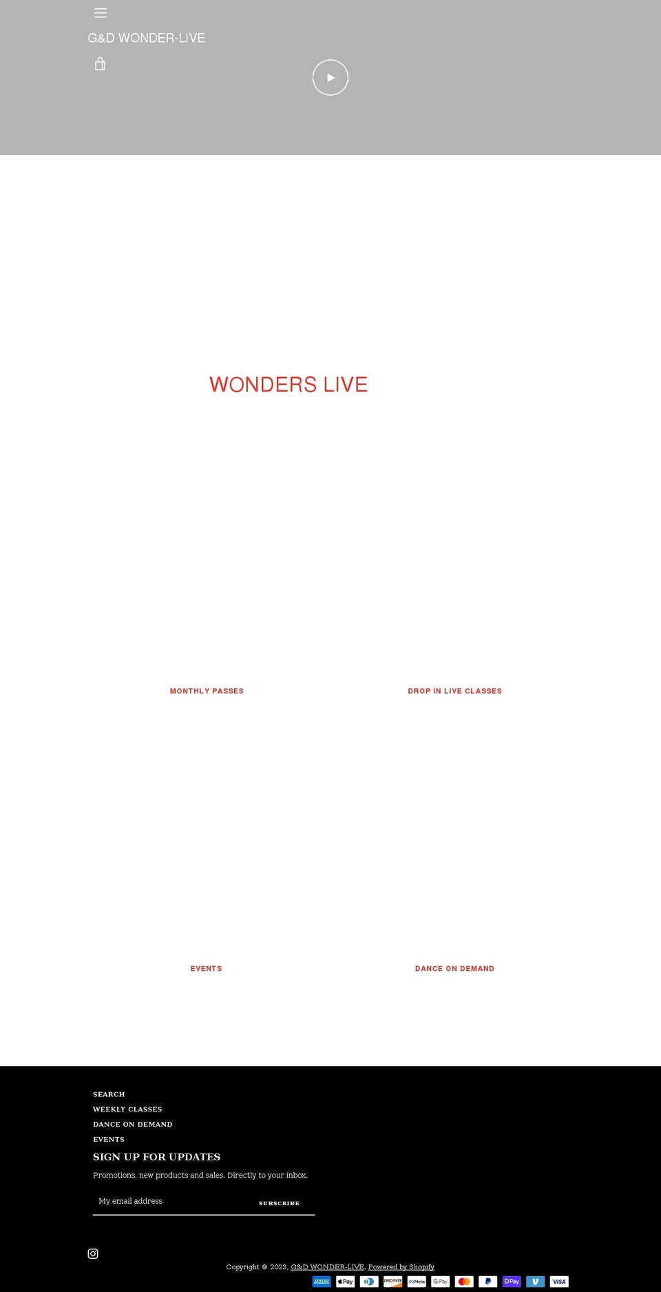 thewonderslive.com shopify website screenshot