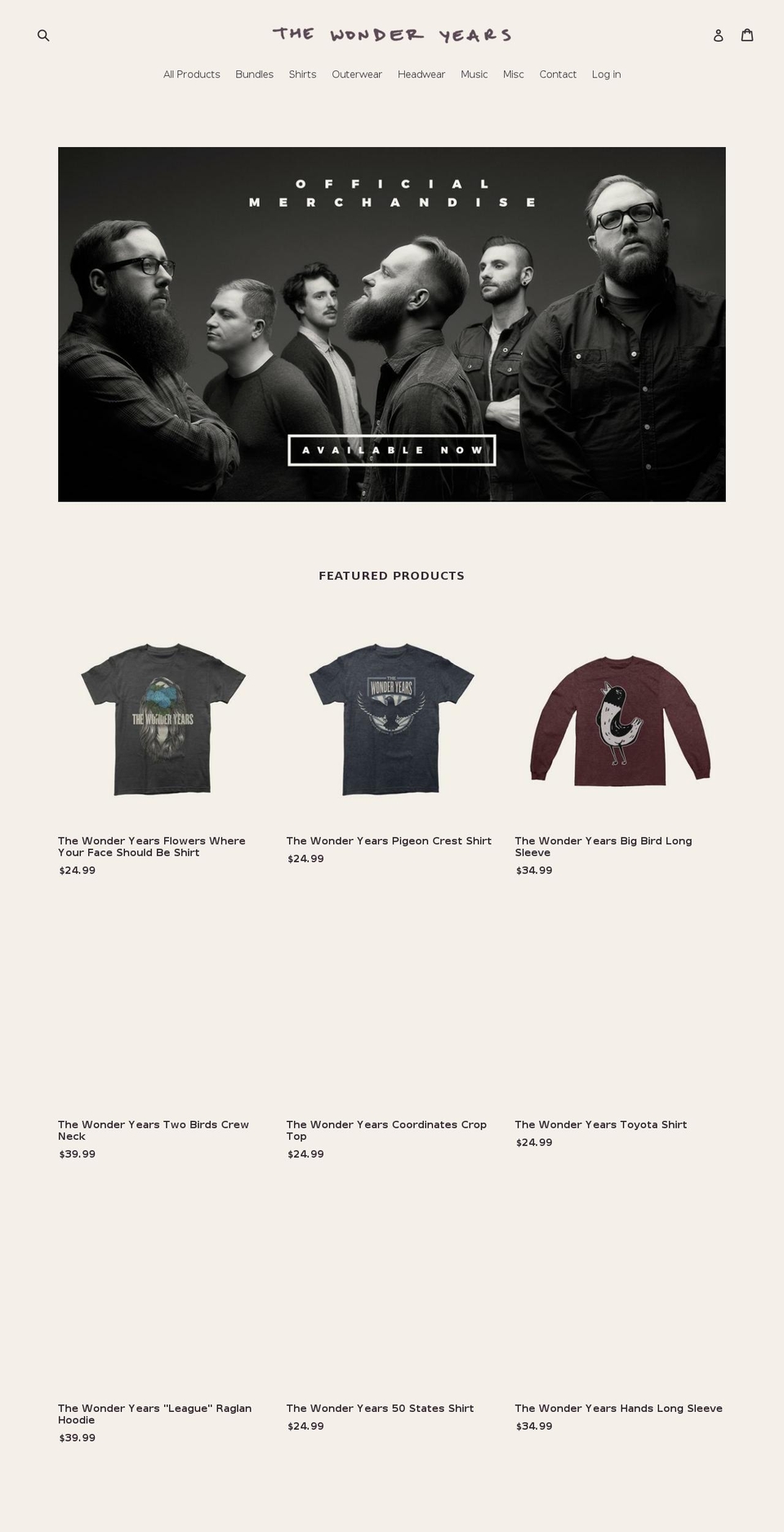 thewonderyears.myshopify.com shopify website screenshot