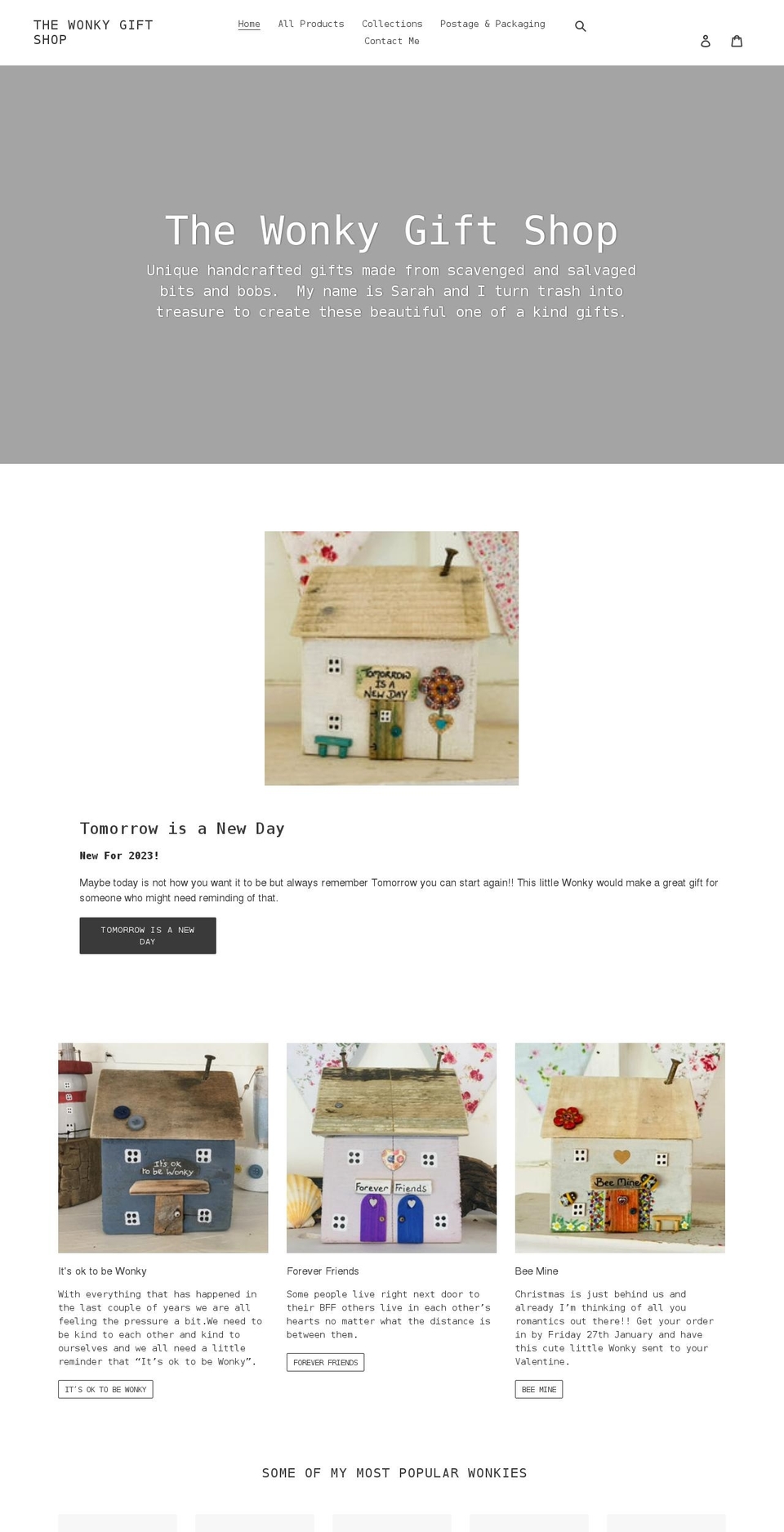thewonkygiftshop.com shopify website screenshot