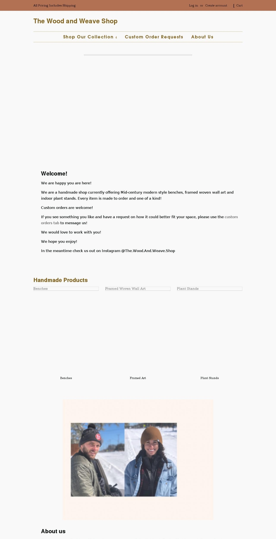 thewoodandweaveshop.com shopify website screenshot