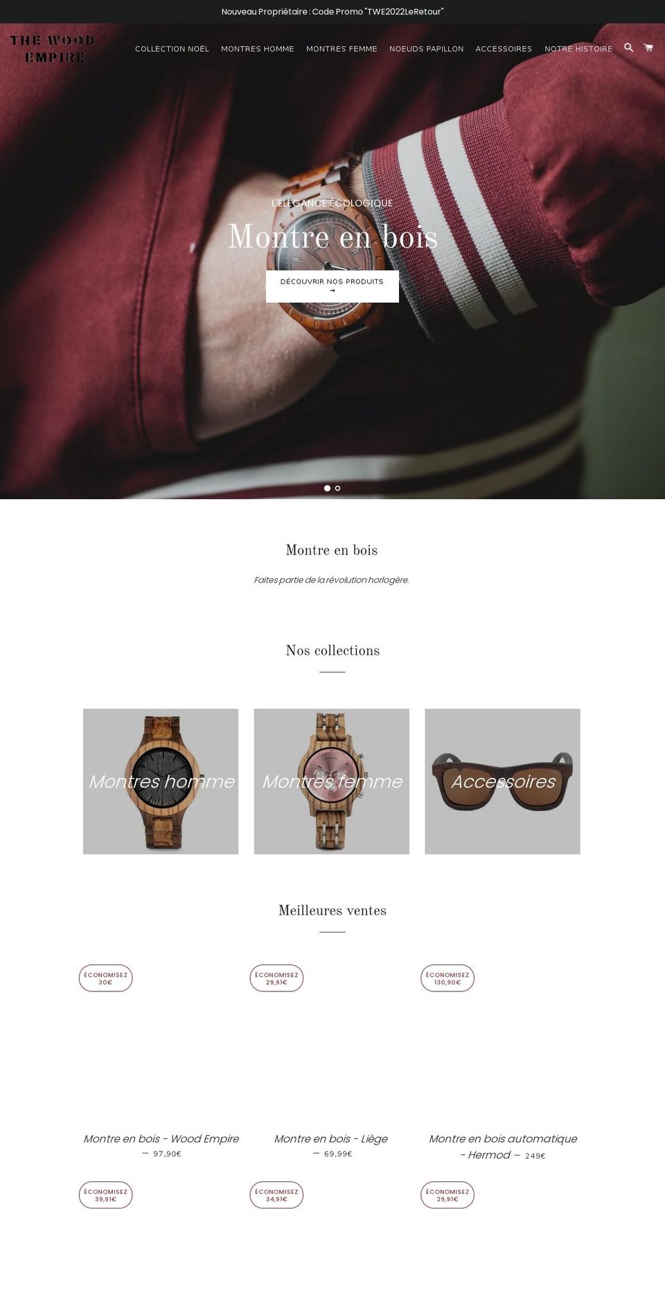 thewoodempire.com shopify website screenshot