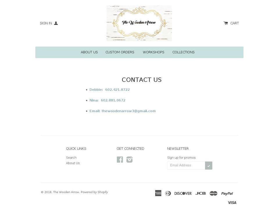 thewoodenarrow3.com — Shopify storefront screenshot