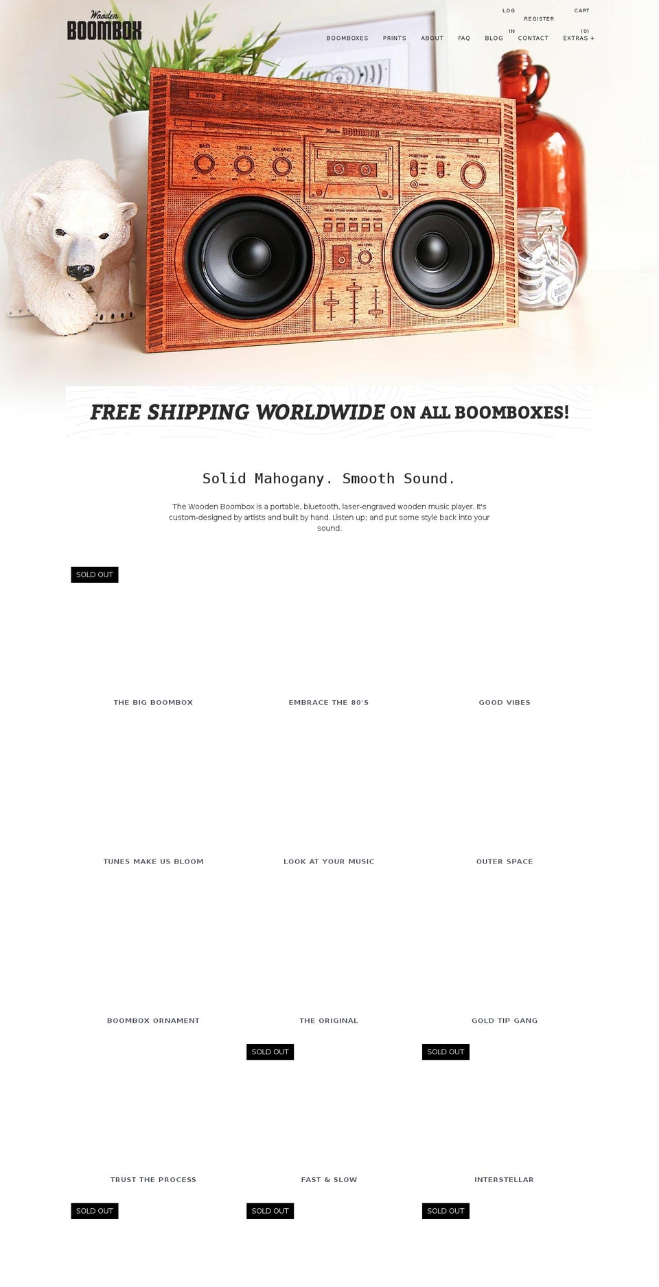 Alchemy Shopify theme site example thewoodenboombox.com