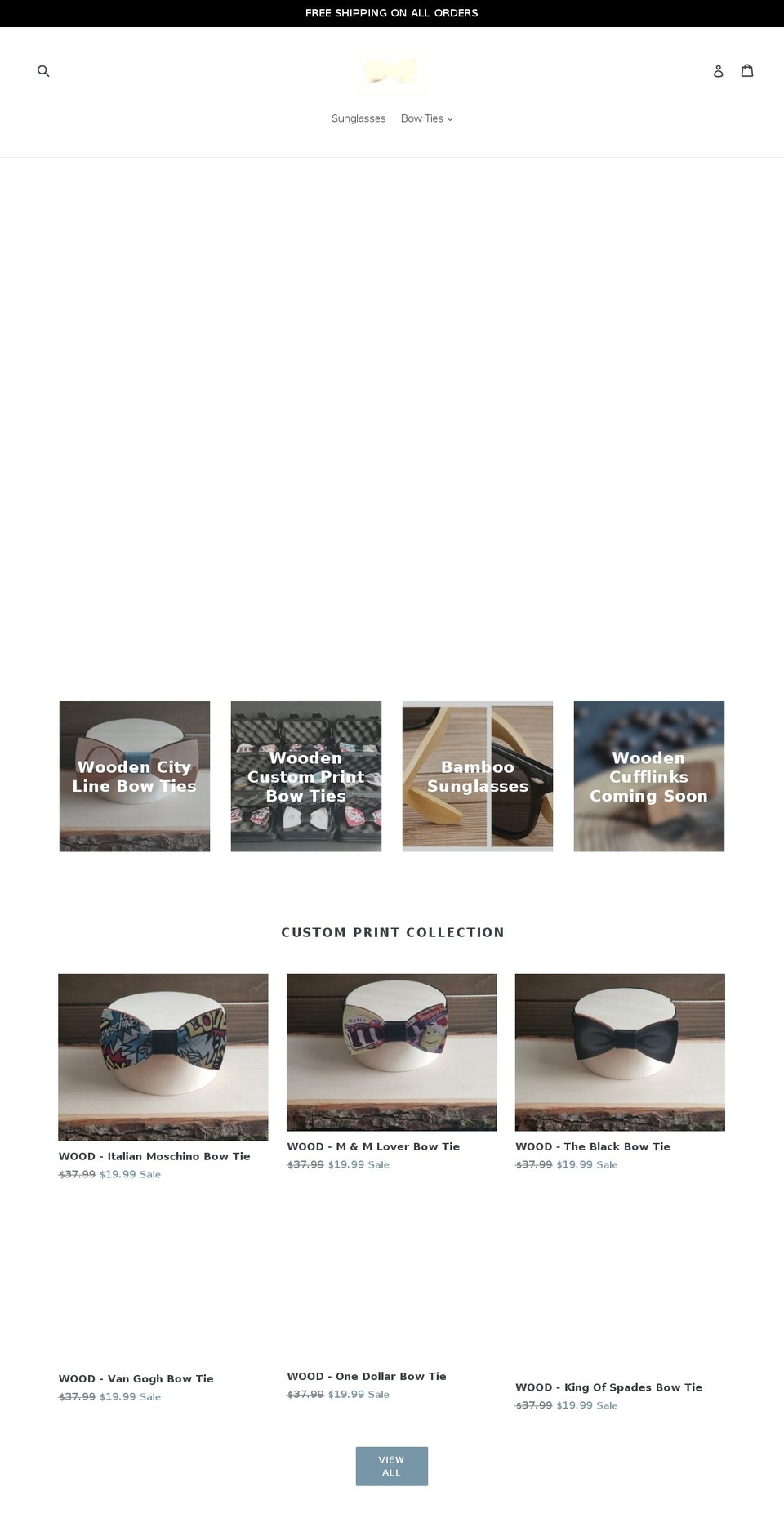 thewoodenbowtie.com — Shopify storefront screenshot